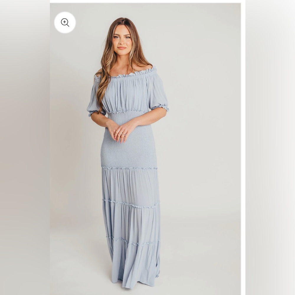 Dusty Blue Summer Maxi Dress